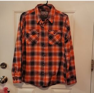 DIXXON FLANEL Orange and Black Casual Button Down Shirt